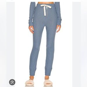 Privacy Please Charlotte Pants Jogger Waffle in Blue Sz S